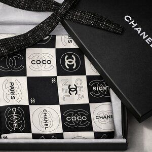 CHANEL SILK SCARF: BRAND NEW IN THE BOX